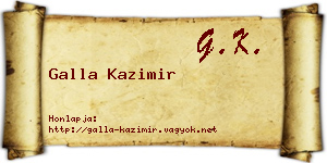 Galla Kazimir névjegykártya